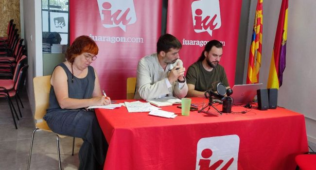 Izquierda Unida Aragón carga “duramente contra el gobierno del PP-Vox” en su balance de cierre del curso político