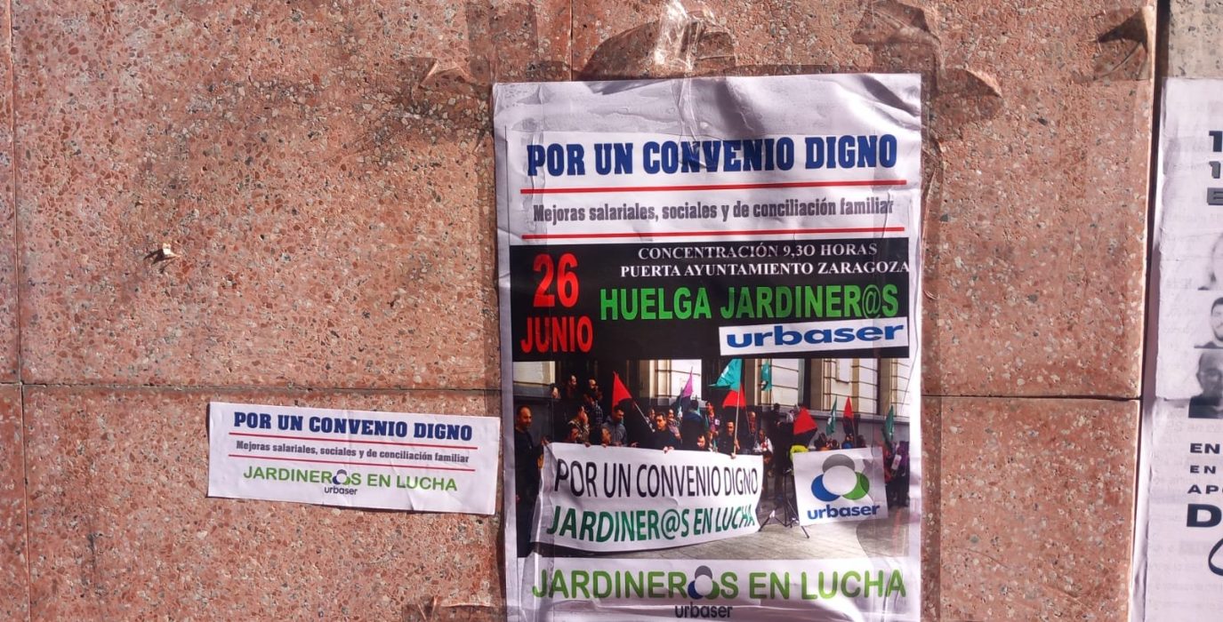 Carteles de las movilizaciones de Jardiner@s en Lucha que han quedado suspendidas tras el acuerdo | Foto: @CGTjardineria