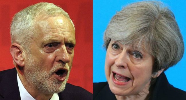 Corbyn y May. Foto: @techfuntoyou