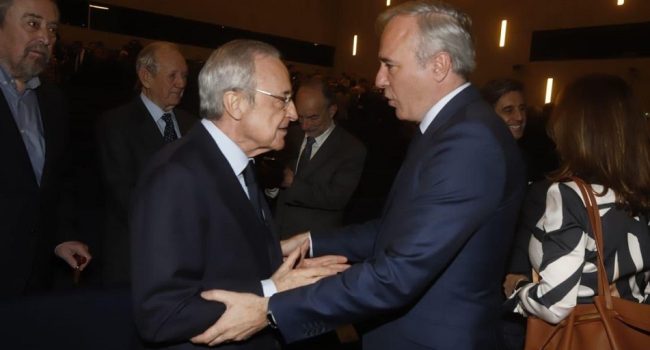 (Archivo) El presidente Azcón junto al empresario y dueño de ACS | Foto: DGA / Fabián Simón