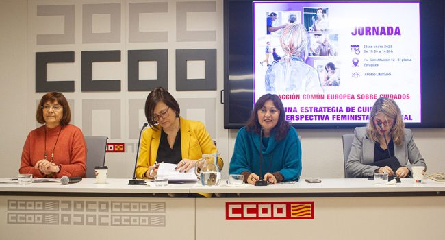 Ponentes de las jornadas sobre cuidados con perspectiva feminista y sindical