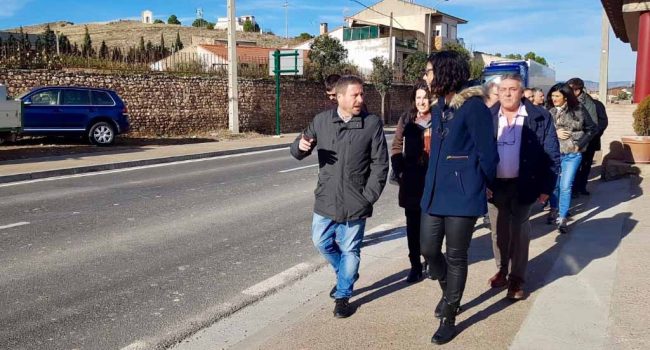 José Luis Soro en su visita a la travesía de Fuent de Xalón