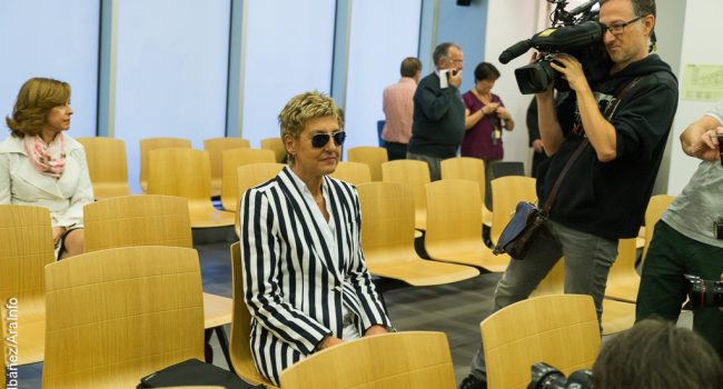 Pinilla esperando la lectura de la sentencia en 2016. Foto: Pablo Ibáñez (AraInfo)