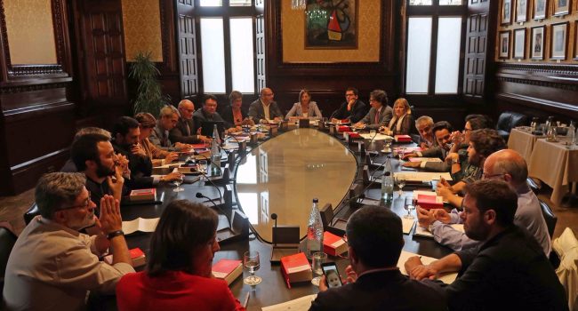 Reunión este miércoles de la Junta de Portavoces del Parlament. Foto: @parlament_cat