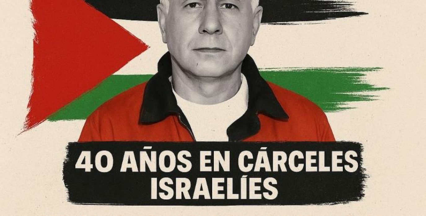 Cartel del encuentro con Karim Yunes organizado por Casa Palestina Aragón.