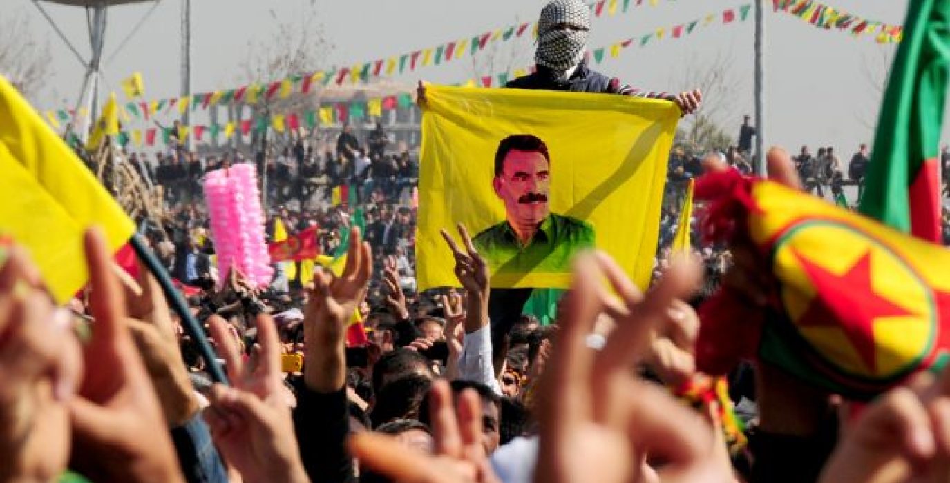 La imagen de Öcalan, en una celebración de Newroz | Foto: CIK