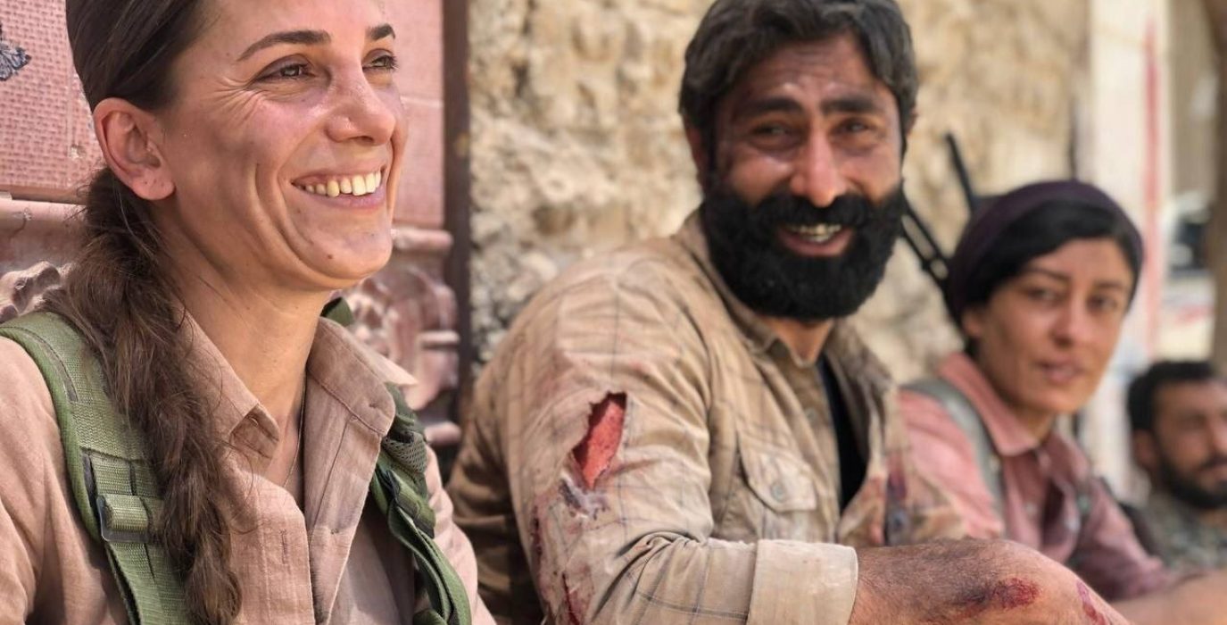 Protagonistas de "Kobanê" durante el rodaje | Foto: Komîna Fîlm a Rojava