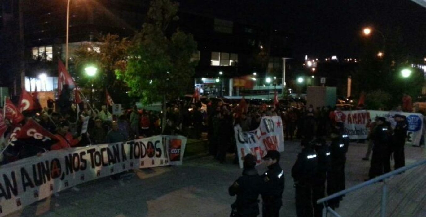 Protesta en la sede de Konecta en Madrid. Foto: CGT