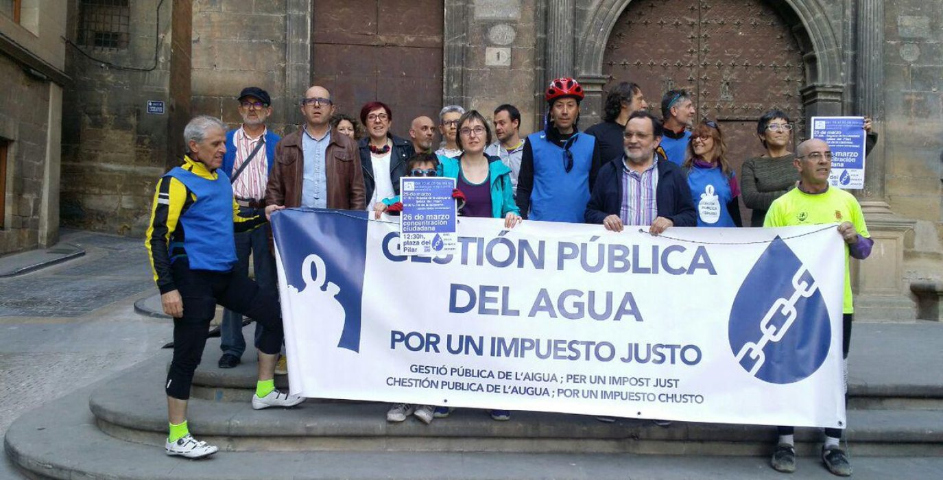 La Caravana por el Agua Pública en Alcanyiz. Foto: RAPA
