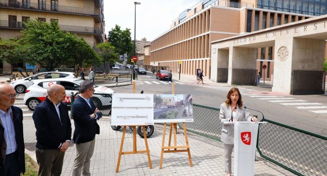 La alcaldesa de la capital del país, Natalia Chueca, durante la presentación del proyecto para la reforma integral de la calle Pedro Cerbuna | Foto: Ayuntamiento de Zaragoza
