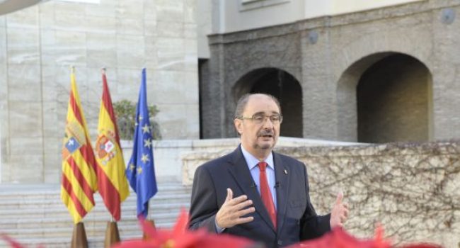 Lambán durante su discurso de fin de año. Foto: Gobierno de Aragón