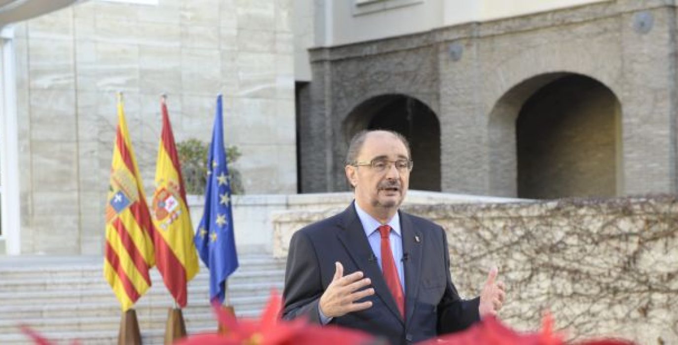 Lambán durante su discurso de fin de año. Foto: Gobierno de Aragón