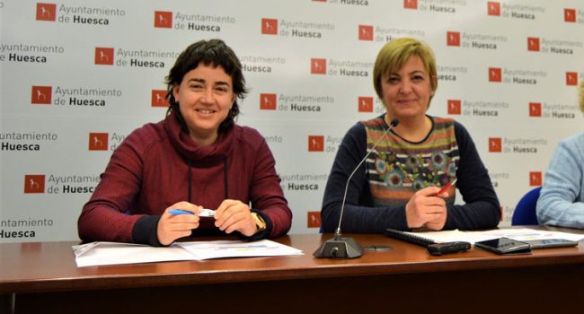 Silvia Mellado y Pilar Novales, como concejalas de Cambiar Huesca.