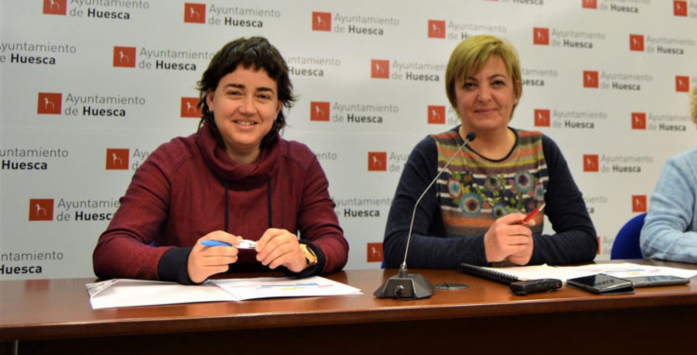 Silvia Mellado y Pilar Novales, como concejalas de Cambiar Huesca.