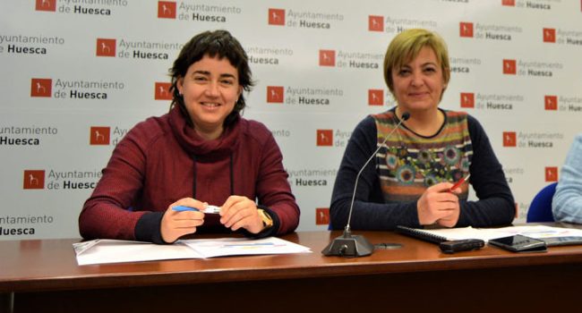 Silvia Mellado y Pilar Novales, como concejalas de Cambiar Huesca.