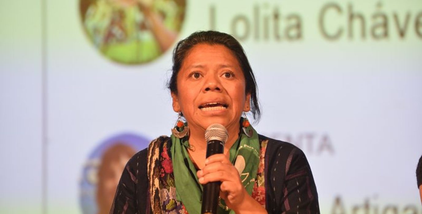 Lolita Chávez durante su intervención en las Jornadas Feministas. Foto: Ramón Comet ©