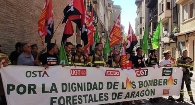 Los bomberos y bomberas forestales trasladan a la Chusticia d’Aragón “la precariedad del operativo de incendios” 2