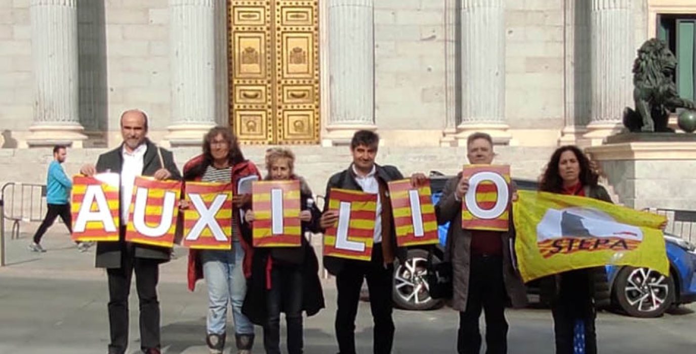 Representantes de STEPA han pedido auxilio ante las puertas del Congreso en Madrid | Foto: STEPA
