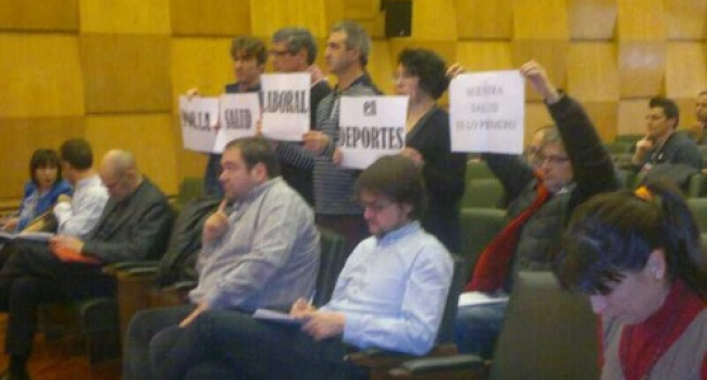 1 de marzo de 2013.- Pleno Municipal Ayuntamiento de Zaragoza. Foto: CGT Aragón