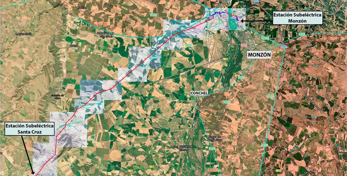 Recorrido de la red de alta tensión elaborado por estas familias