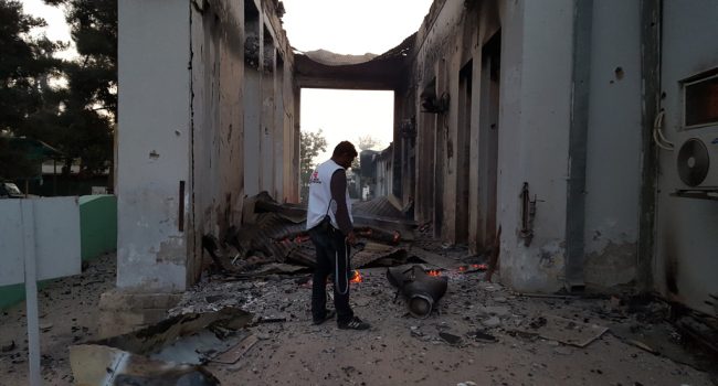 El hospital tras el bombardeo. Foto: Fernando G. Calero (MSF)