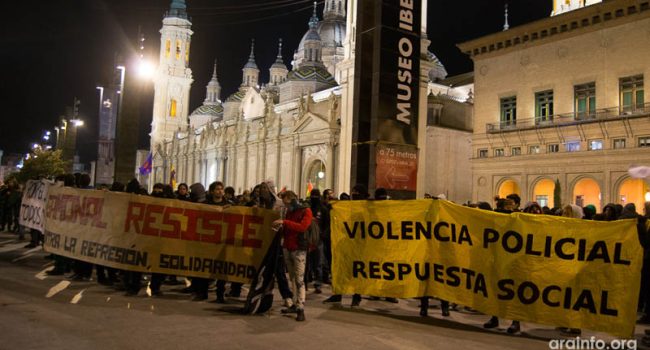 Manifestación en Zaragoza en apoyo a Gamonal reunió a 2000 personas. Foto: AraInfo