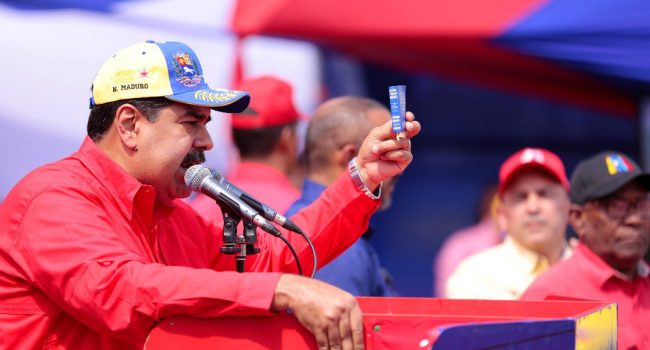 Maduro durante el acto de este sábado en Caracas.