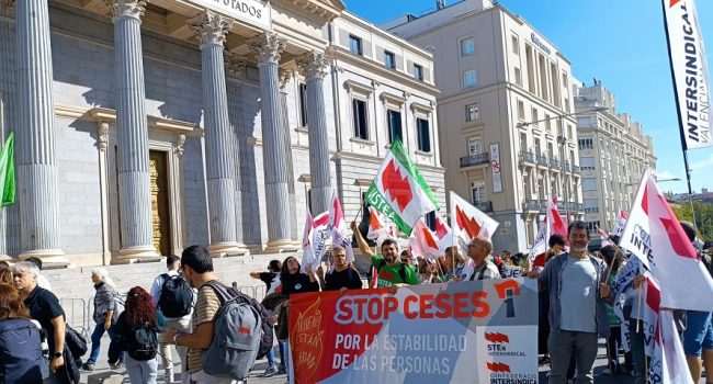 (Archivo) STEA ante el Congreso reivindicando “la estabilización del personal interino”