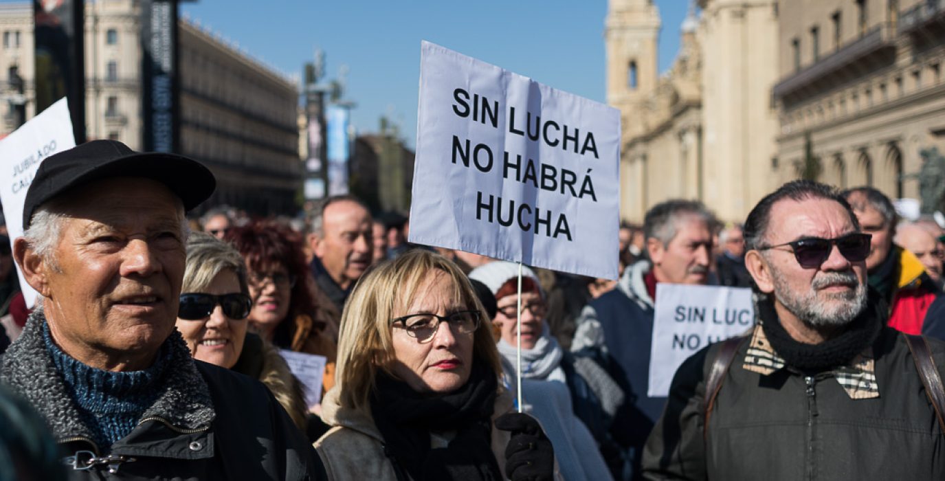 Manifestación Pensiones Dignas en 2018. Foto: Pablo Ibáñez (AraInfo)