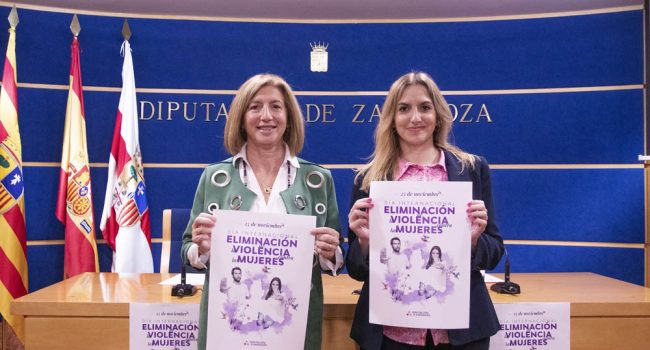 Manuela Berges y Ariadna Muñoz presentan la jornada 25N de la DPZ.