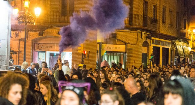 Marcha Feminista del pasado mes de octubre en Zaragoza. Foto: Pablo Ibáñez (AraInfo)