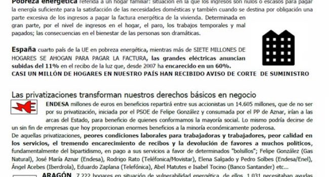 Marea Roja Uesca concentracion pobreza energetica