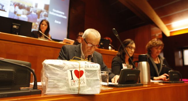 Mariano Marcén durante su intervención en el Parlamento aragonés. Foto: Cortes