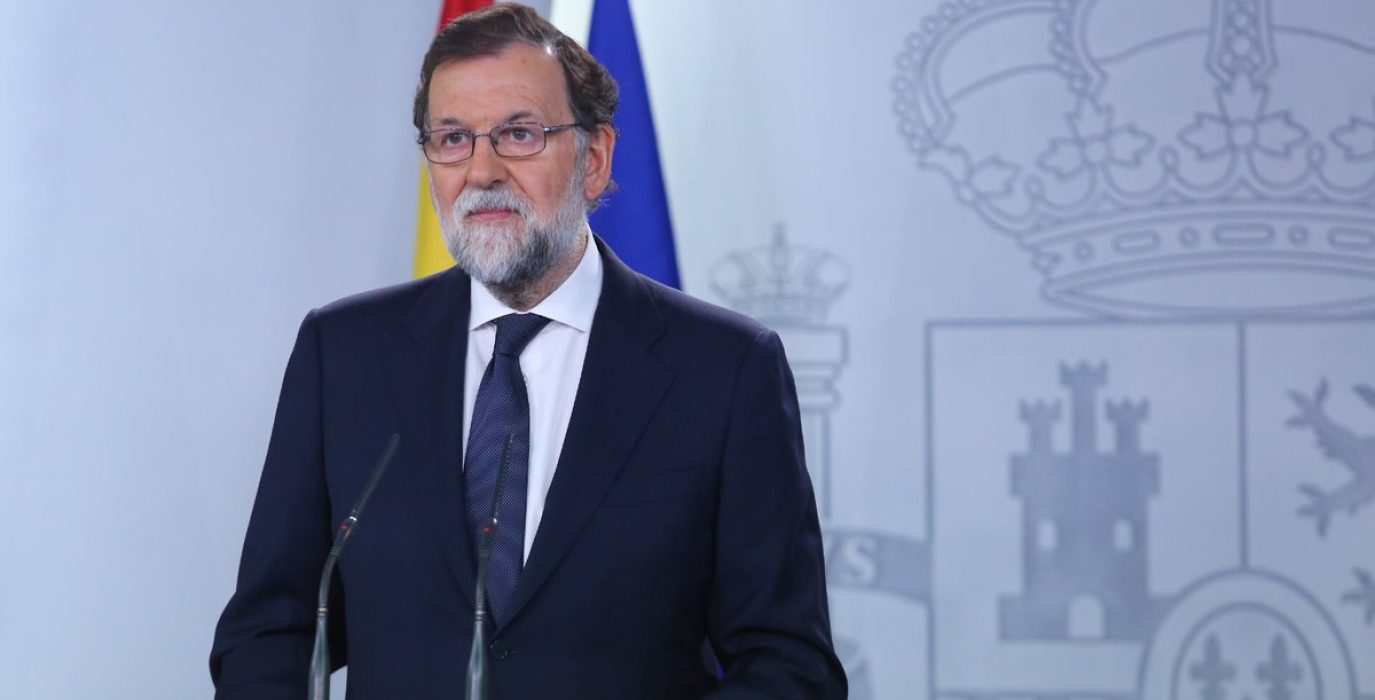 Rajoy durante su comparecencia para explicar las medidas del 155. Foto: Moncloa