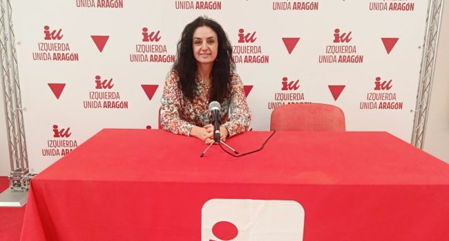 Marta Abengochea, en la sede IU Aragón.