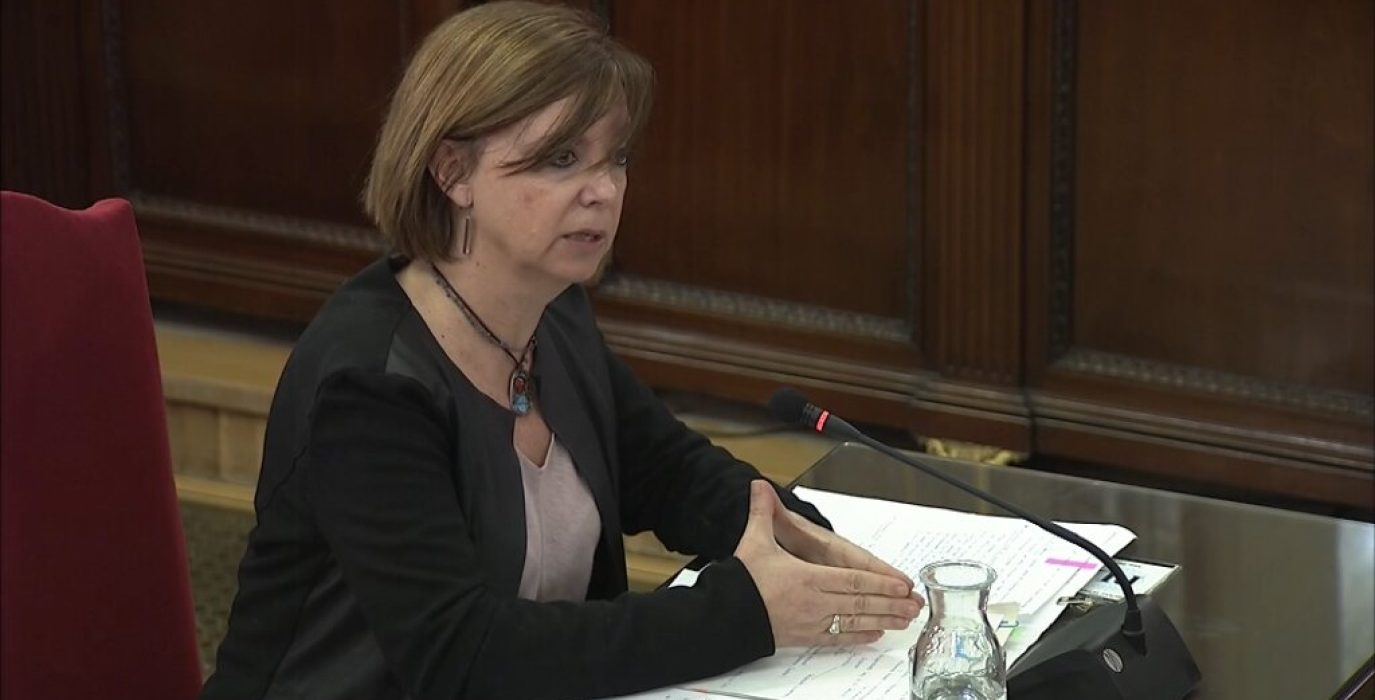 Meritxell Borràs durante su interrogatorio en el Supremo.