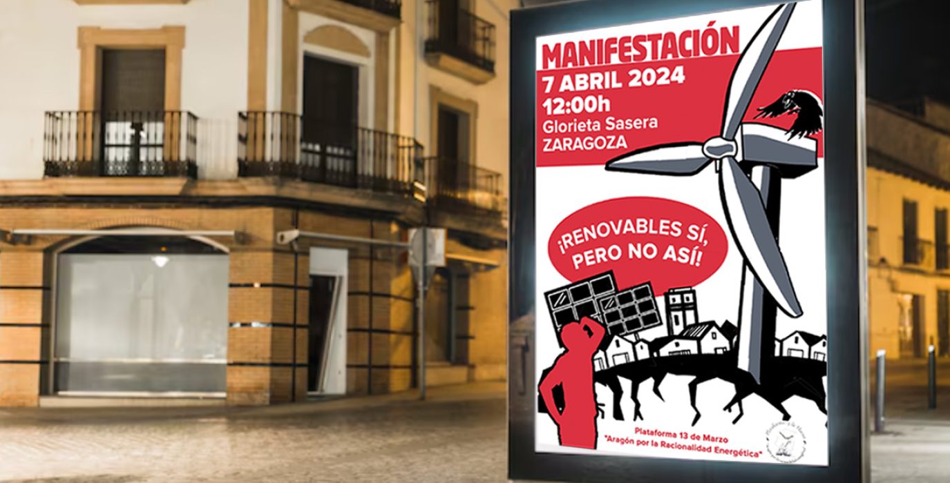 Cartel de la movilización de este domingo en Zaragoza.
