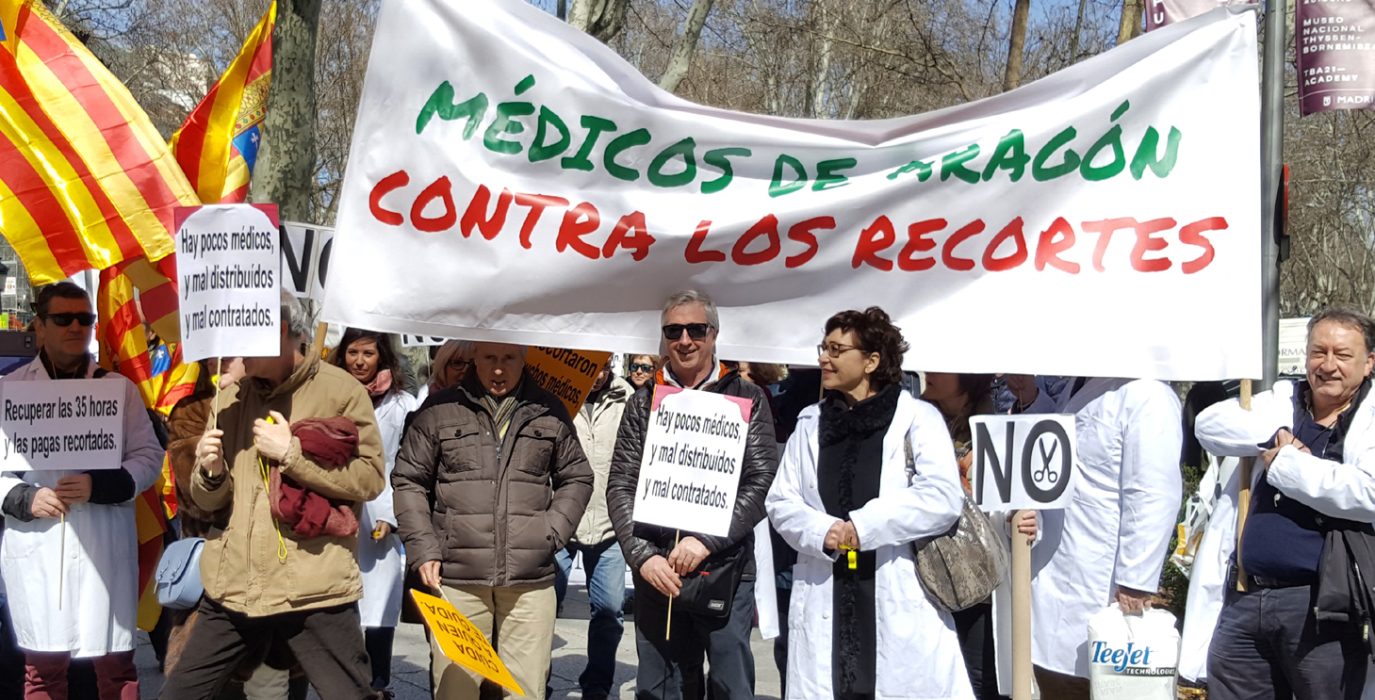 Movilización de CEMSATSE en defensa de la Sanidad pública aragonesa.