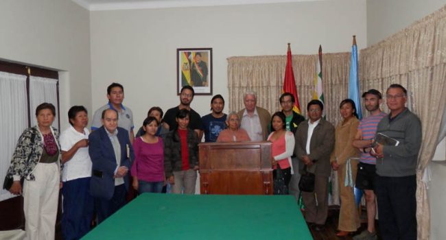Representantes del Movimiento Boliviano de Solidaridad con Cuba. Foto: Somos Sur