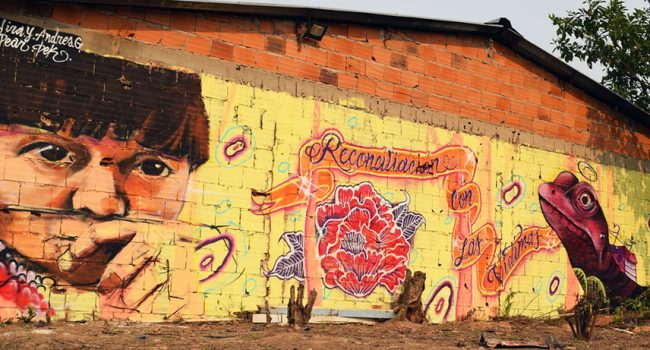 Mural abogando por los derechos indígenas en Colombia. Foto. Bibiana Moreno (ONU)