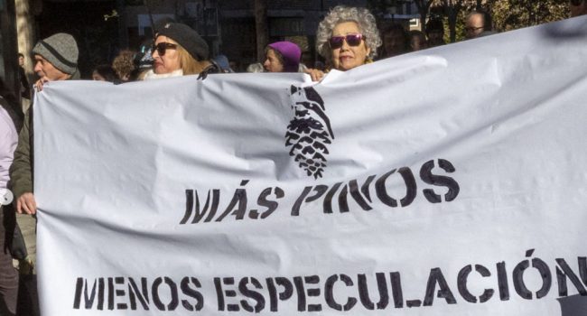 Pancarta en la manifestación en defensa de los Pinares de Venecia del pasado diciembre | Foto: @salvarlospinaresdevenecia