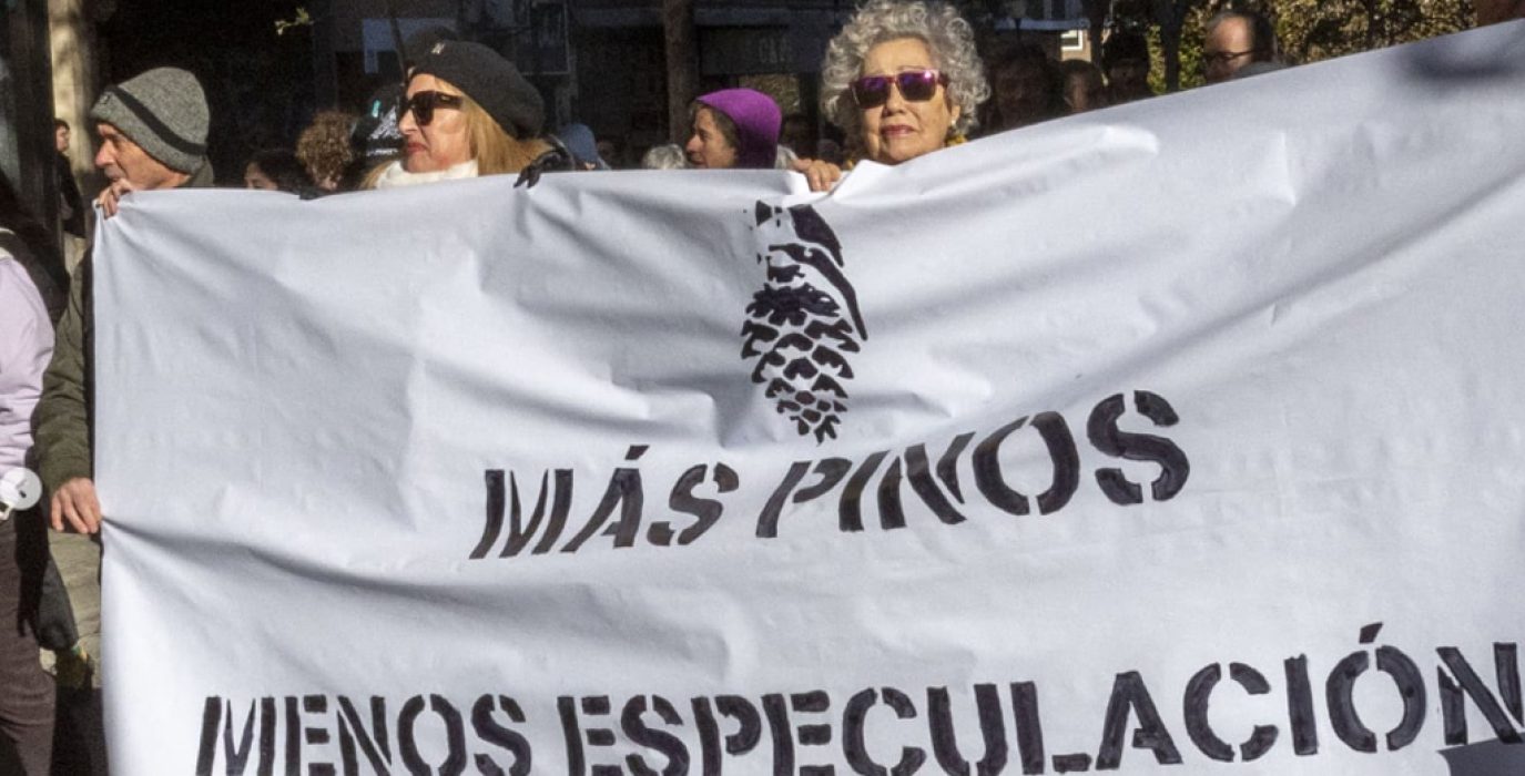 Pancarta en la manifestación en defensa de los Pinares de Venecia del pasado diciembre | Foto: @salvarlospinaresdevenecia