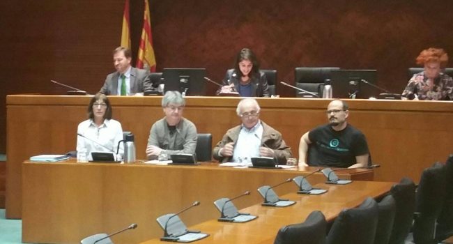 Comparecencia en las Cortes de la Plataforma para la defensa del agua y de la tierra y la Asociación Cultural de Torrijo de la Cañada “¿Por qué no en Torrijo?”.