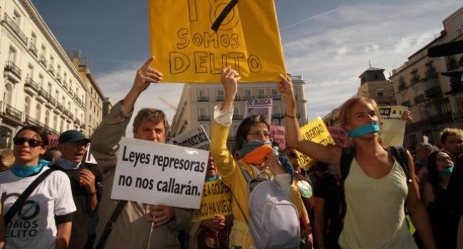 Protesta este mediodía en Madrid. Foto: José Hinojosa (Diagonal)