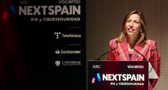 La alcaldesa de Zaragoza, Natalia Chueca (PP), en la apertura del foro NEXT SPAIN, la pasada semana | Foto: Daniel Marcos (AZ)