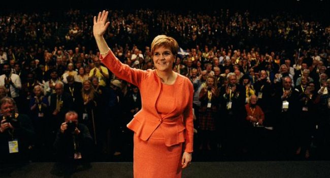 Sturgeon durante la clausura del congreso del SNP. Foto: SNP