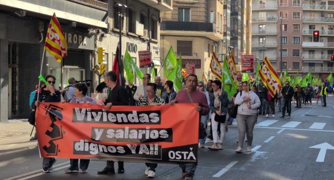 OSTA se manifiesta por las calles de Zaragoza bajo el lema “Viviendas y salarios dignos, ya!” 3