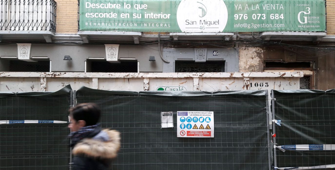 Obras en la Calle San Miguel 46. Foto: Miguel Ángel Conejos.