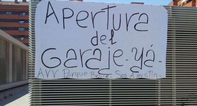Pancarta colocada en el barrio. Foto: AV Parque Bruil
