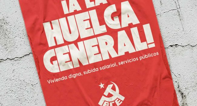 Recreación a partir del cartel editado por el PCE con motivo de la huelga general del 11N